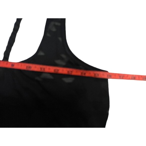 Miken Swim Black Sheer Geometric Cover-Up Dress Mini Medium Sleeveless Racer - Picture 9 of 14